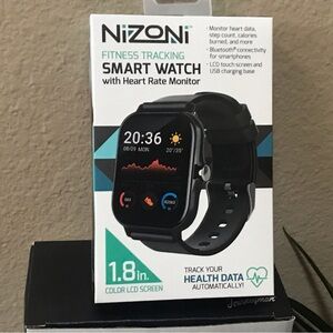 Black Smart Watch with Heart Rate Monitor